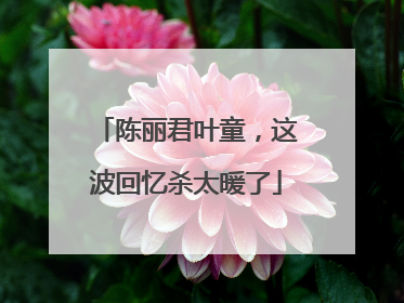陈丽君叶童，这波回忆杀太暖了