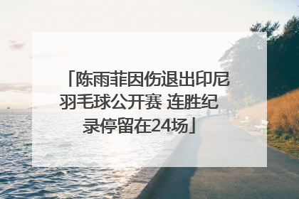陈雨菲因伤退出印尼羽毛球公开赛 连胜纪录停留在24场