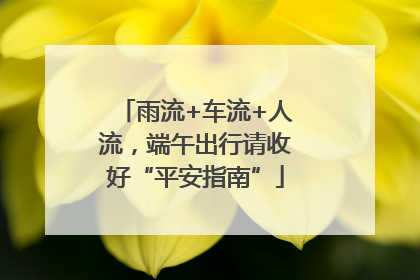 雨流+车流+人流，端午出行请收好“平安指南”