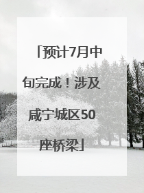 预计7月中旬完成！涉及咸宁城区50座桥梁