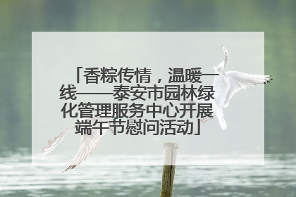香粽传情，温暖一线——泰安市园林绿化管理服务中心开展端午节慰问活动