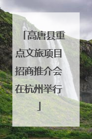 高唐县重点文旅项目招商推介会在杭州举行