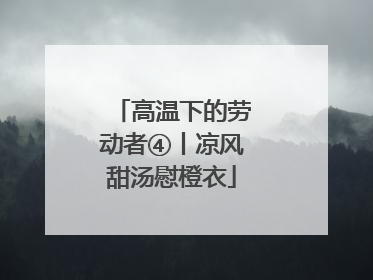高温下的劳动者④丨凉风甜汤慰橙衣