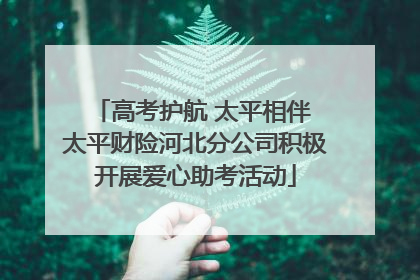 高考护航 太平相伴 太平财险河北分公司积极开展爱心助考活动