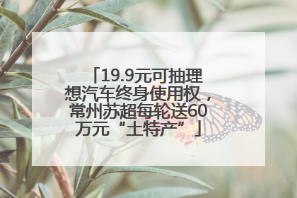 19.9元可抽理想汽车终身使用权，常州苏超每轮送60万元“土特产”