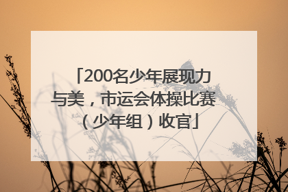 200名少年展现力与美，市运会体操比赛（少年组）收官