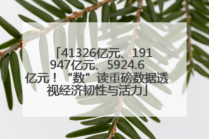 41326亿元、191947亿元、5924.6亿元！“数”读重磅数据透视经济韧性与活力