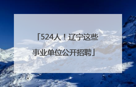 524人！辽宁这些事业单位公开招聘