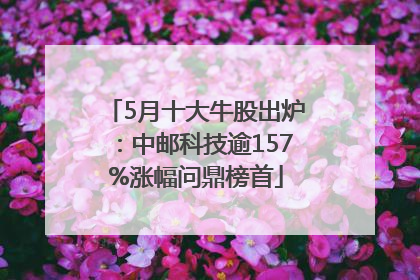 5月十大牛股出炉：中邮科技逾157%涨幅问鼎榜首