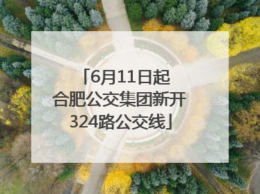 6月11日起 合肥公交集团新开324路公交线